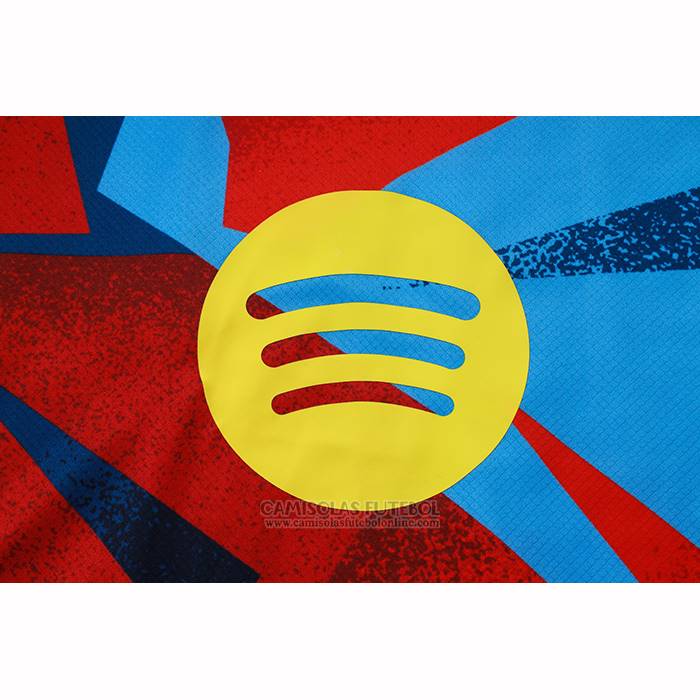 Fato de Treino Barcelona Manga Curta 2025-2026 Azul Vermelho - Calcas Curta